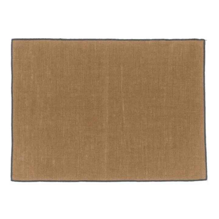 Haomy Set de table Borgo en lin enduit | Tabac