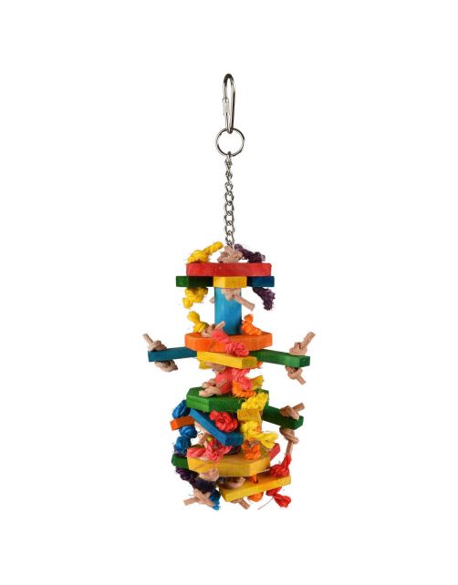 Flamingo Vogelspeelgoed Ace Multi - Vogelspeelgoed - 8x8x27 cm Mix