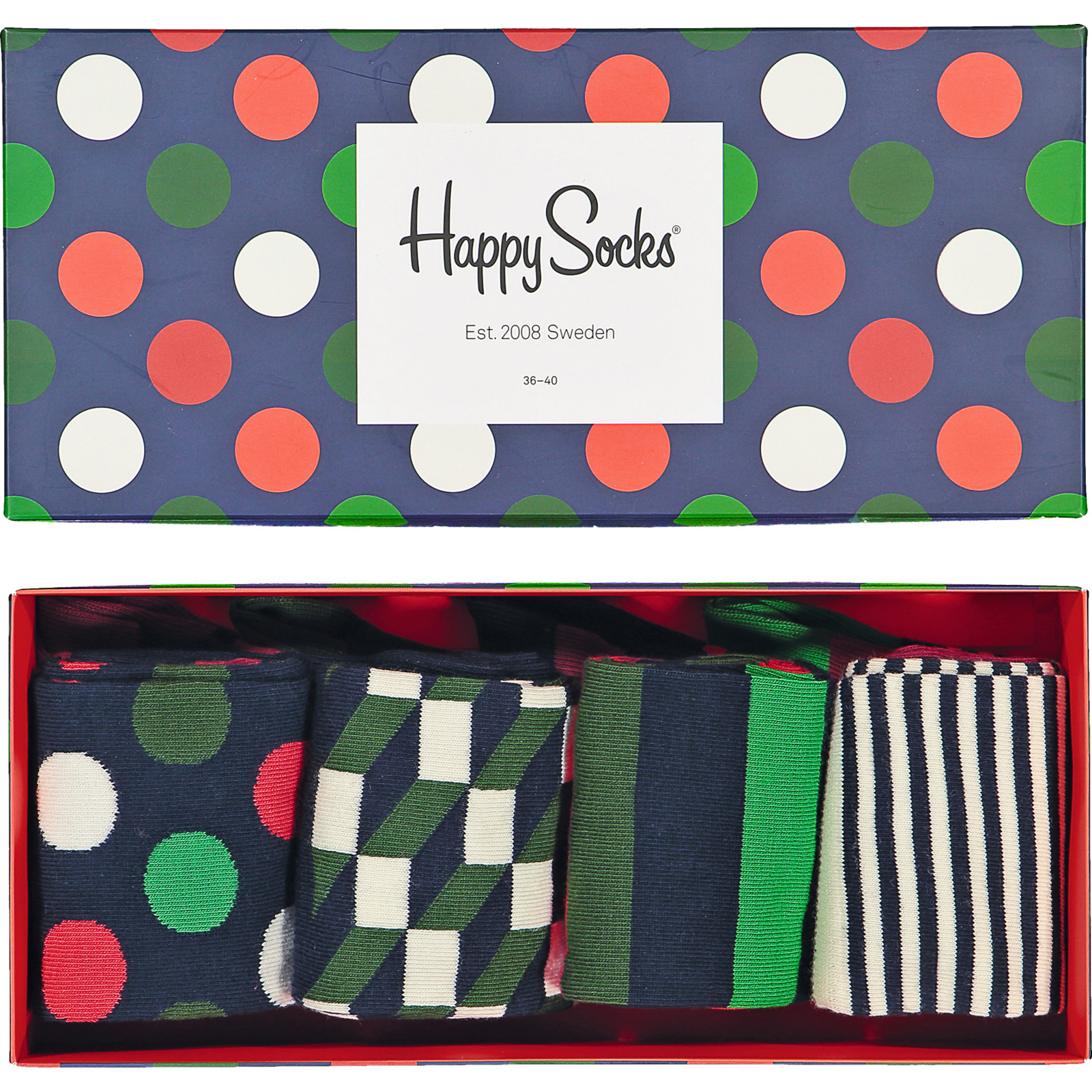 Happy Socks 4er Pack 36-40, rot