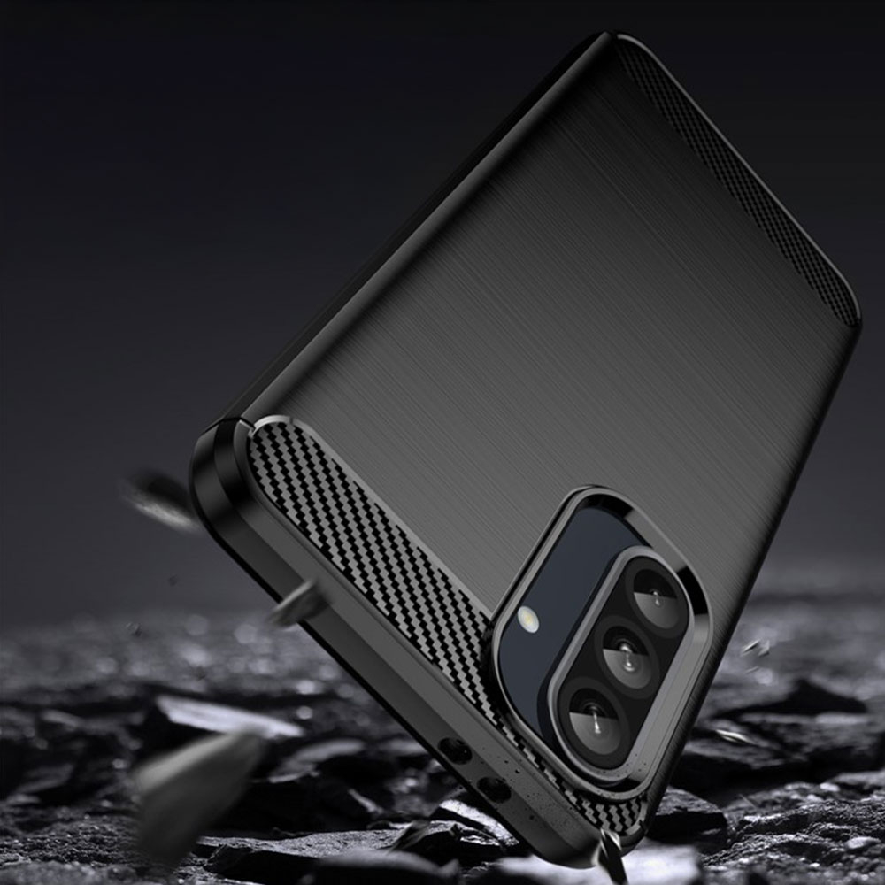 Samsung Galaxy A56 / A36 Gummi Case Schutzhülle Carbon Look - Schwarz