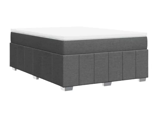 Sommier à lattes de lit avec matelas Gris foncé 160x200cm Tissu