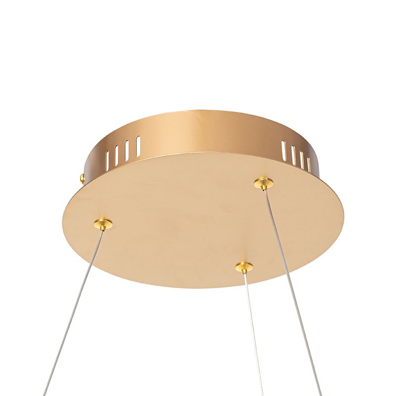 Design hanglamp goud 80 cm incl. LED 3-staps dimbaar - Anello