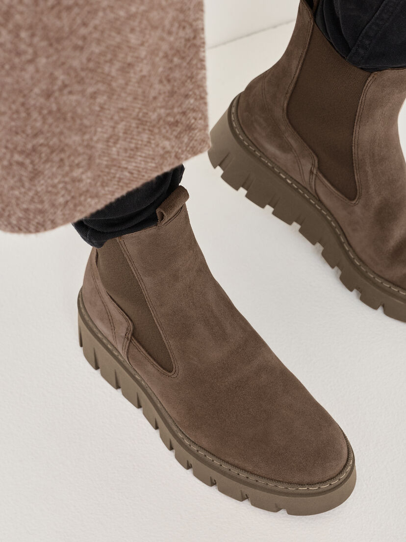 Leren Chelseaboot - beige