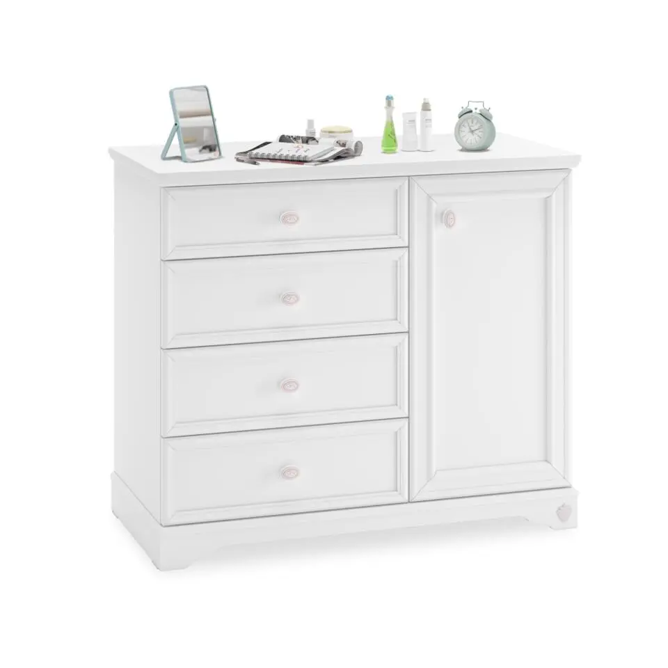 Rustic commode ladekast wit meisjeskamer