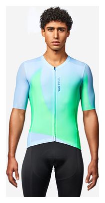 Maillot Manches Courtes Unisexe Van Rysel Racer 2 Bleu Clair/Vert