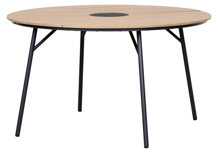 Havebord Montana teaklook Ø130 cm - Sunlife