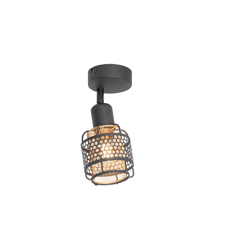 Design plafondlamp zwart met goud - Noud