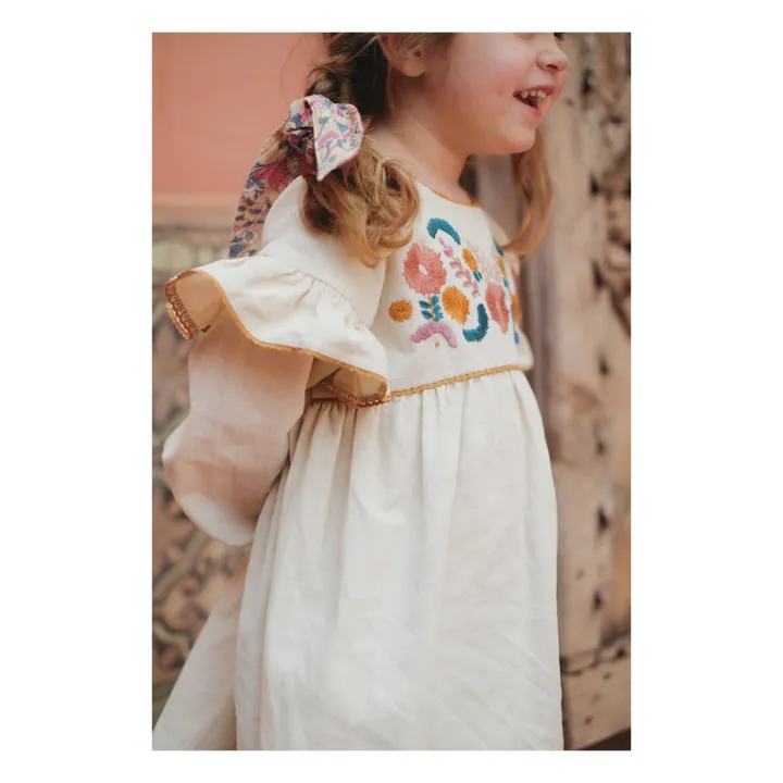 Louise Misha Robe Velours Milleraies Illia | Ecru