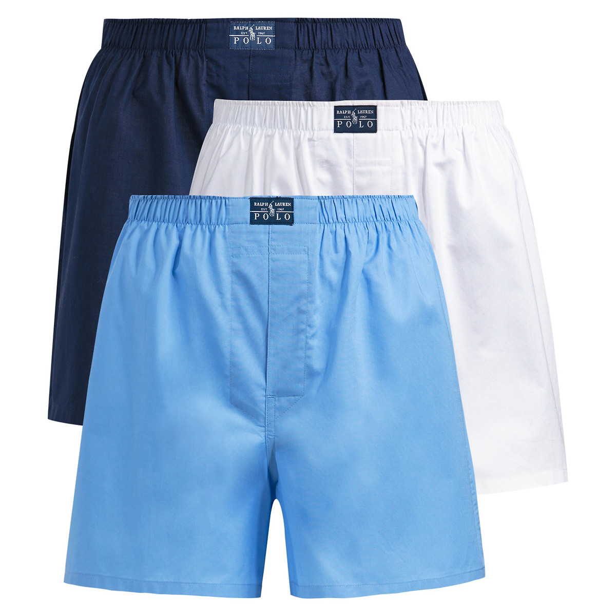POLO RALPH LAUREN<br>Conjunto de 3 cuecas boxer de algodão