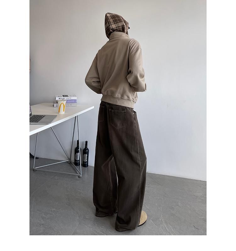 Kimeya - Mid Rise Washed Wide Leg Jeans