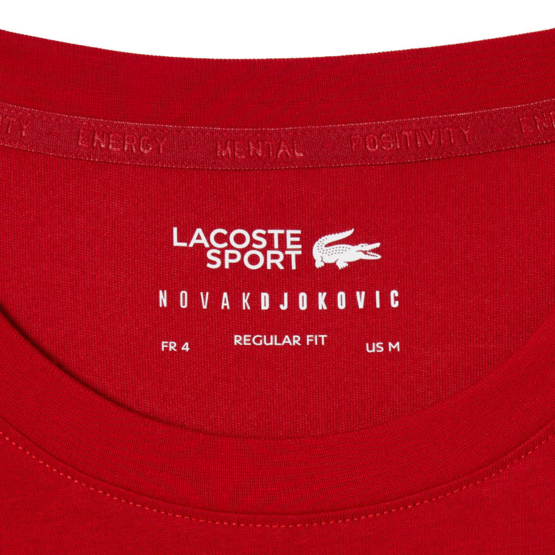 Pack Djokovic Tee-shirt et casquette Lacoste rouge et bleu marine