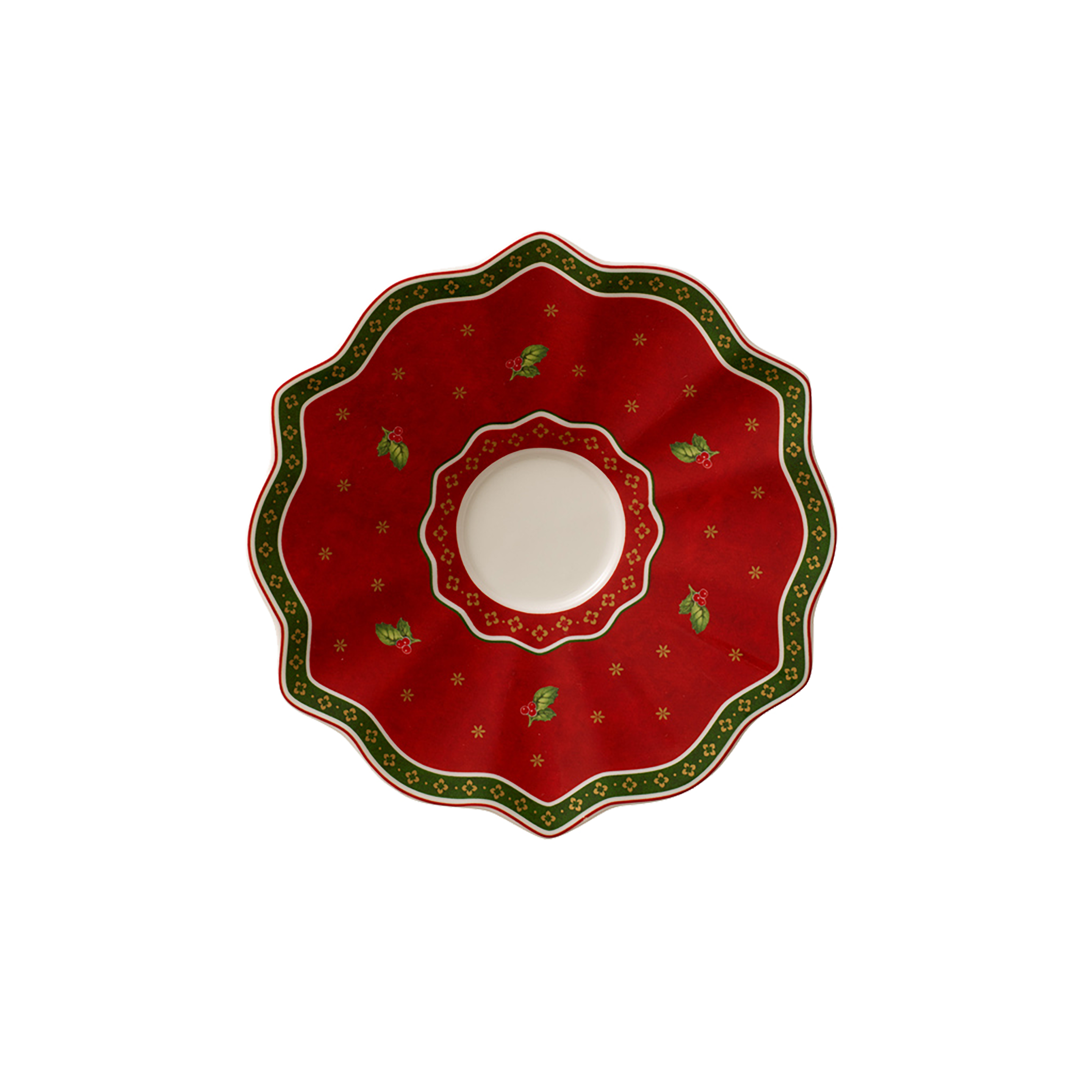 Toy's Delight Coffee cup saucer Red, 6.5'', Premium Porcelain