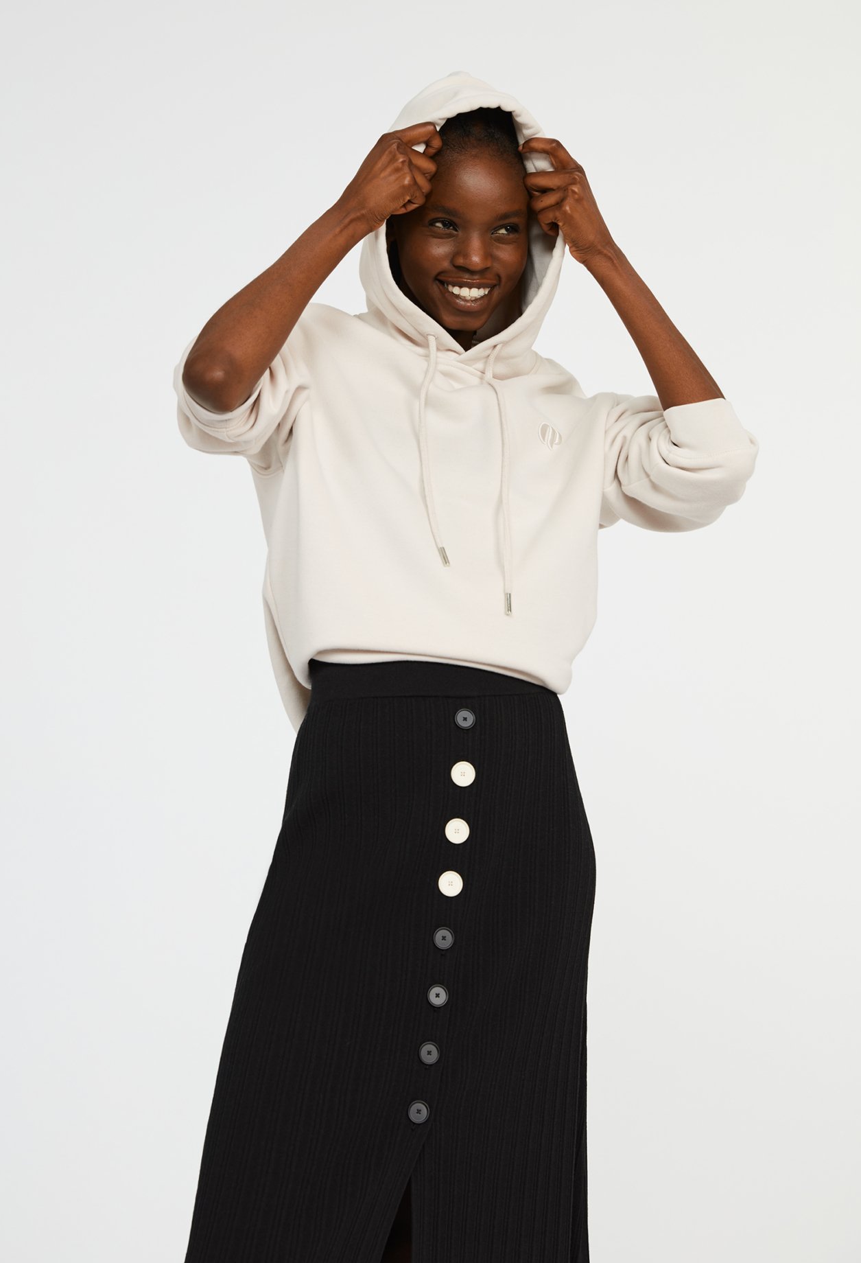 Jupe midi maille noire