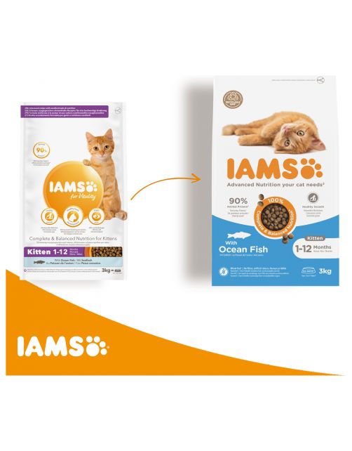 Iams Kitten & Junior Zeevis - Kattenvoer
