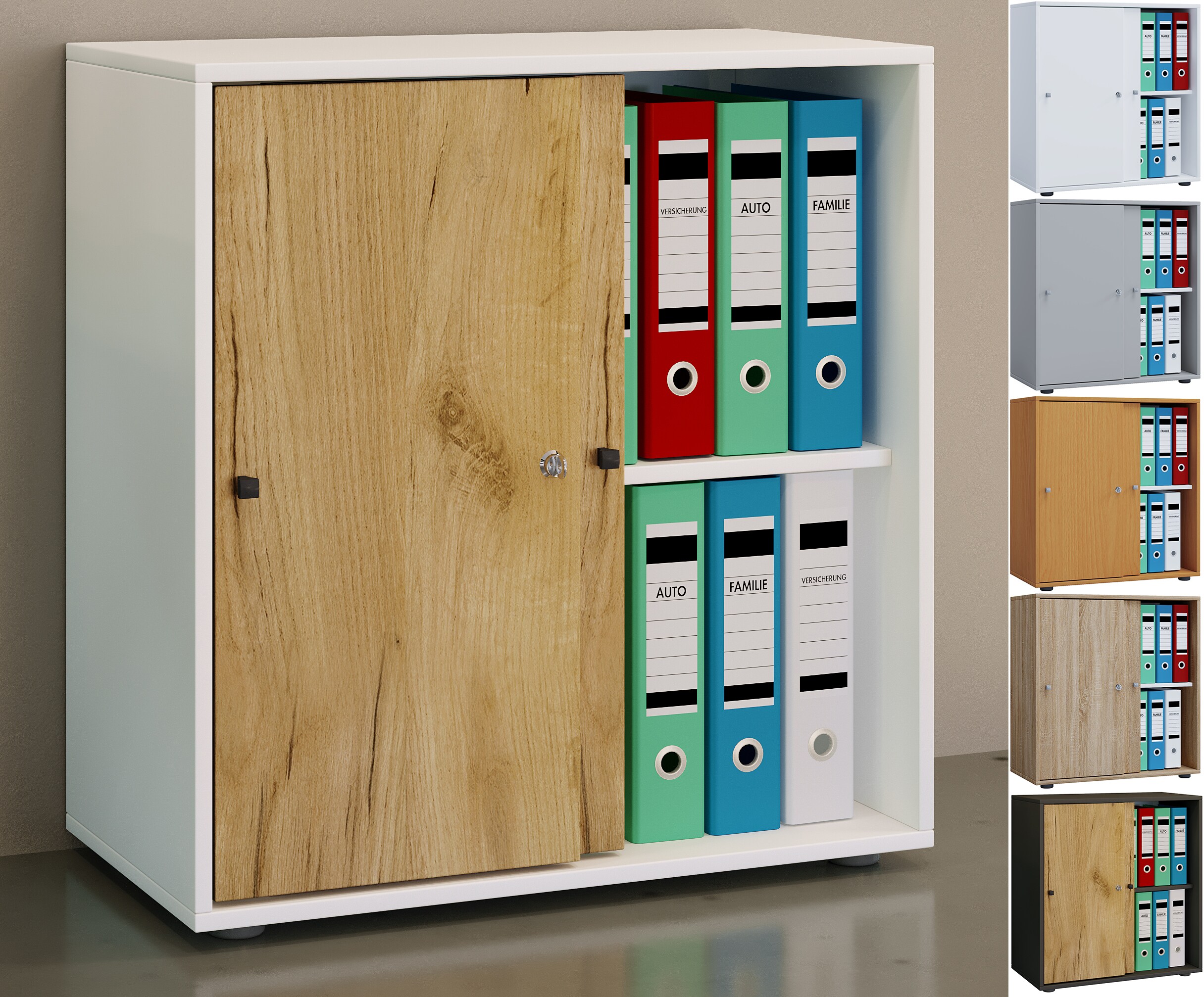 VCM Aktenschrank mit Schiebetüren Lona 2 Fächer