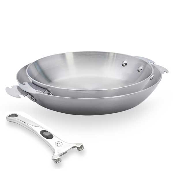 Lot 2 poêles Alchimy Loqy 24 et 28 cm et poignée amovible De Buyer