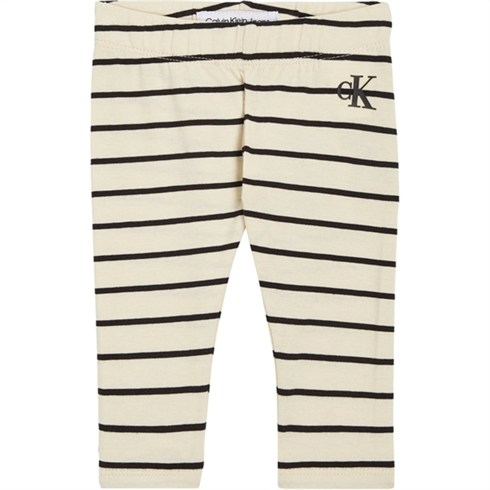 Striped Leggings Black/ Vanilla Stripe