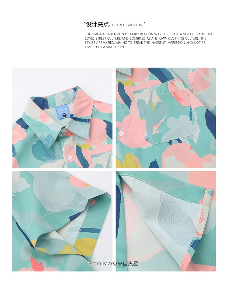 CHIC ERRO - Overhemd met korte mouwen en bloemenprint