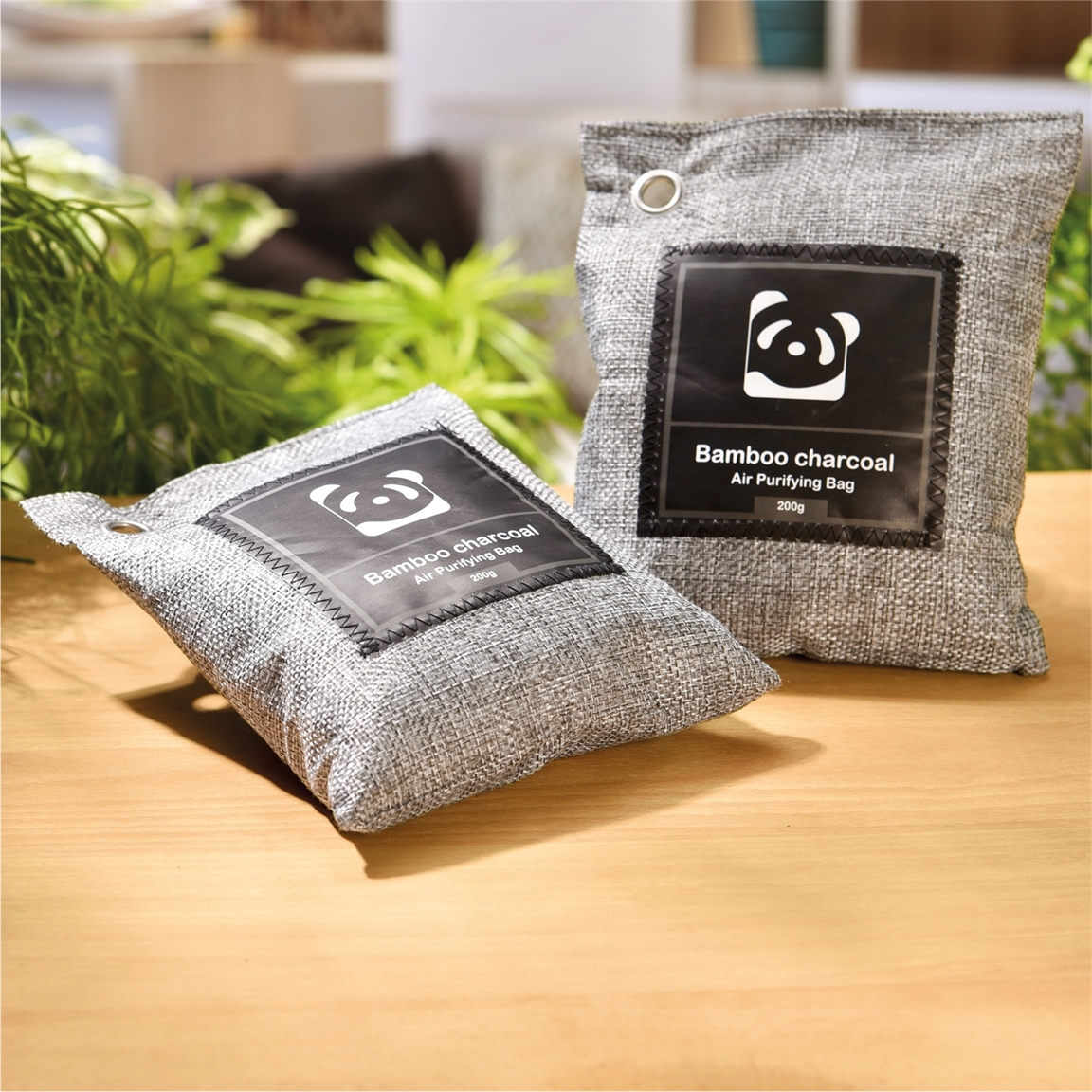 Lot de 2 sachets bambou purificateur d'air