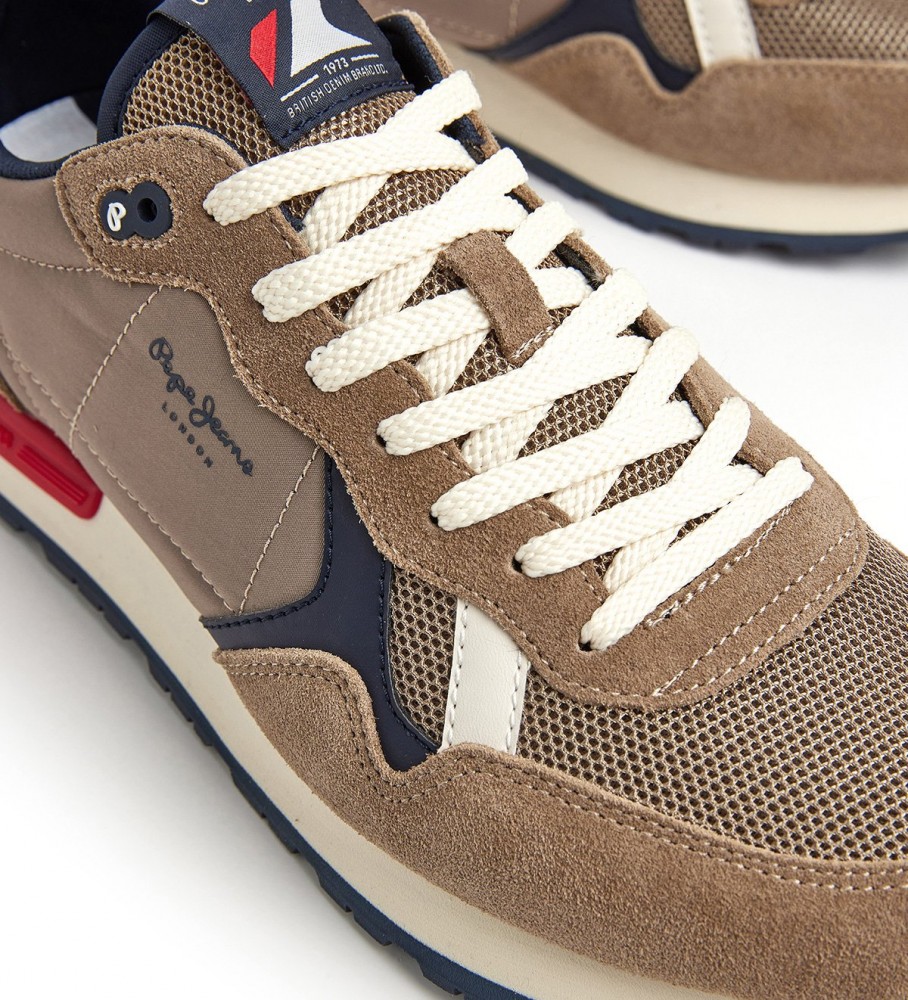 Tênis Pepe Jeans Brit Heritage M em couro marrom