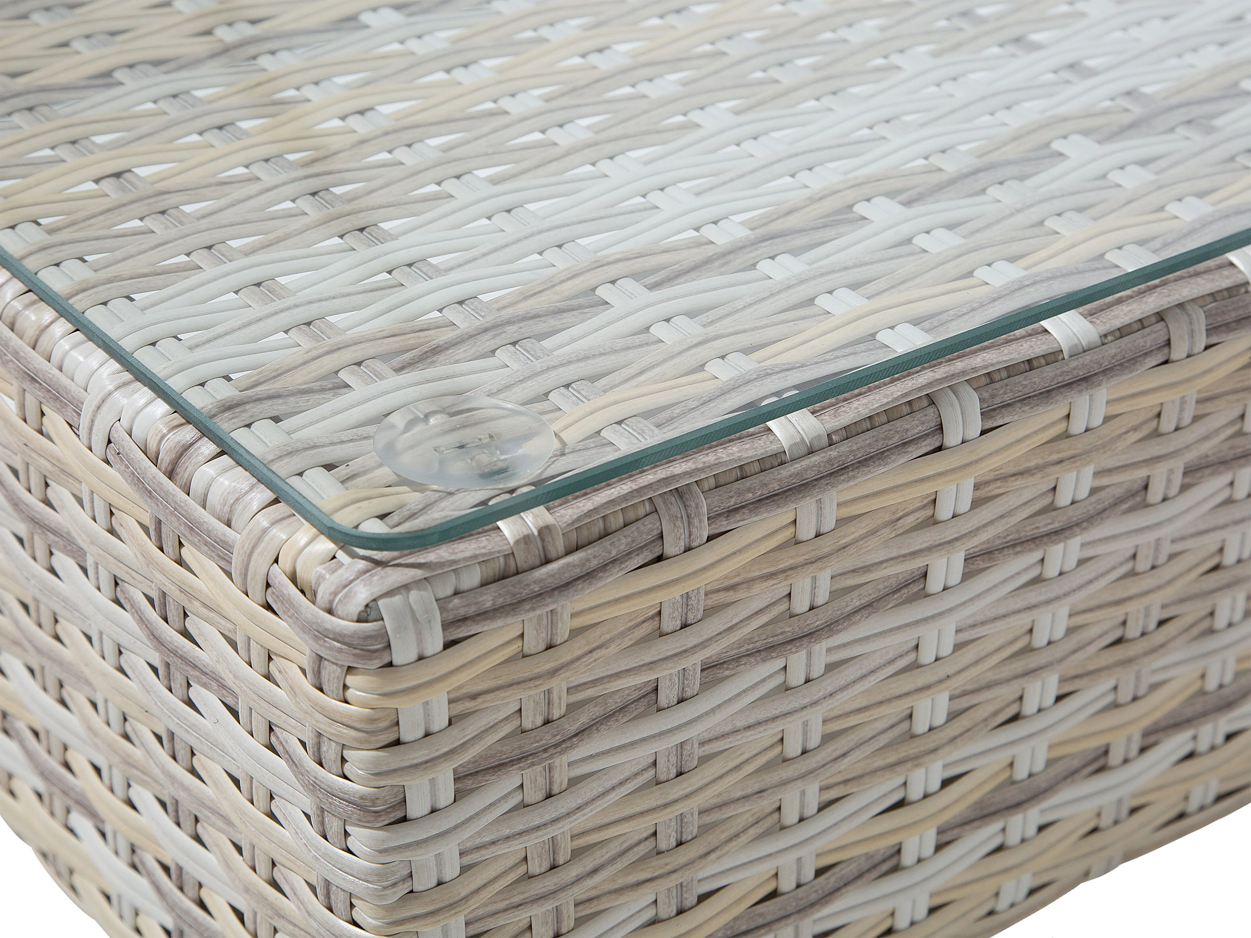 Tuin hoekloungeset met tafel 5-zits LANCIANO rechtszijdig PE rotan Grijs