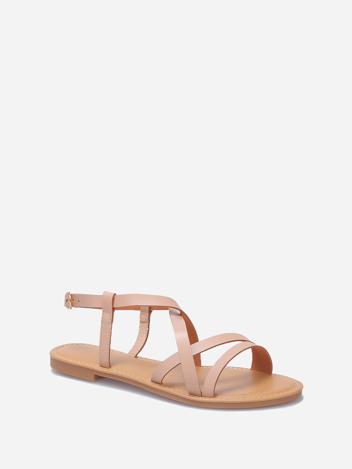 Nu-pieds à multiples brides- Beige