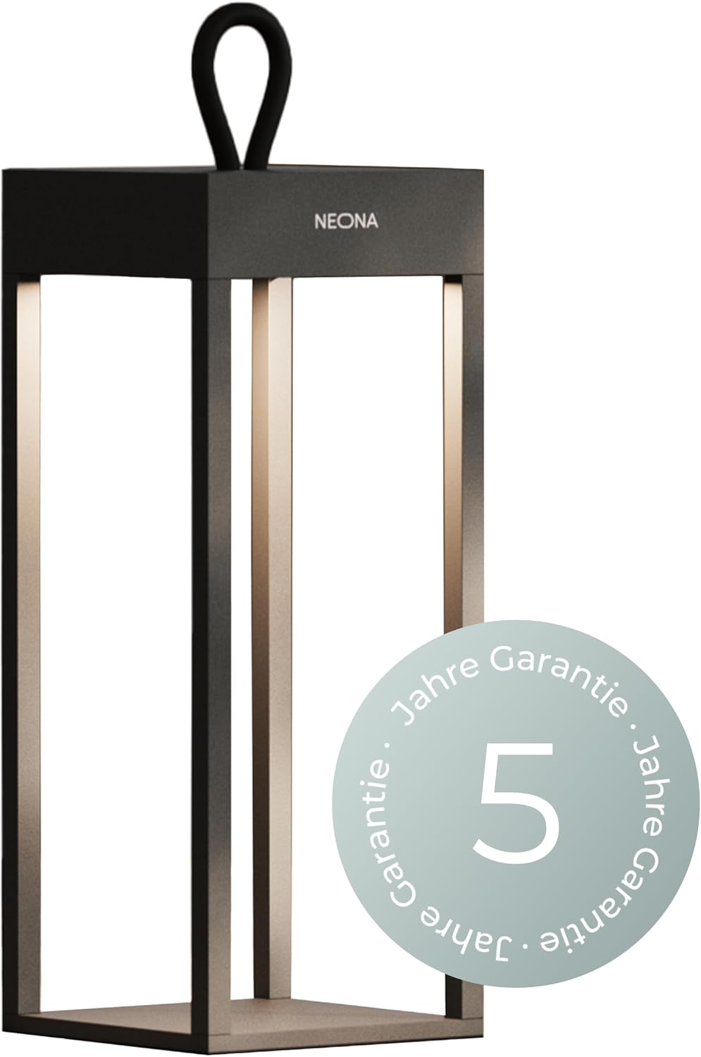 NEONA LED-Tischleuchte schwarz dimmbar - Nero Design-Tischlampe mit Touch & Ladestation - 2400mA Akku - IP54 Indoor & Outdoor geeignet - hochwertige Beleuchtung