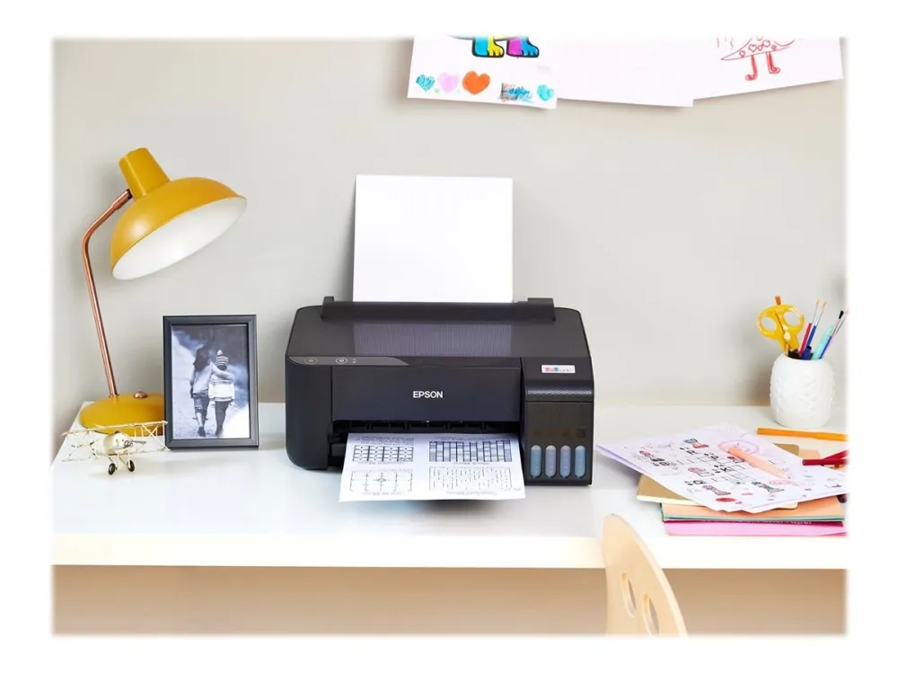 Epson L1210 - Printer - farve - blækprinter - A4/Legal - 5760 x 1440 dpi - op til 10 spm (mono) / op til 5 spm (farve) - kapacitet: 100 ark - USB - sort