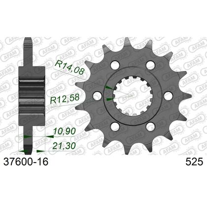 Kit chaine AFAM 525 Type Acier Premium avec pignon silencieux