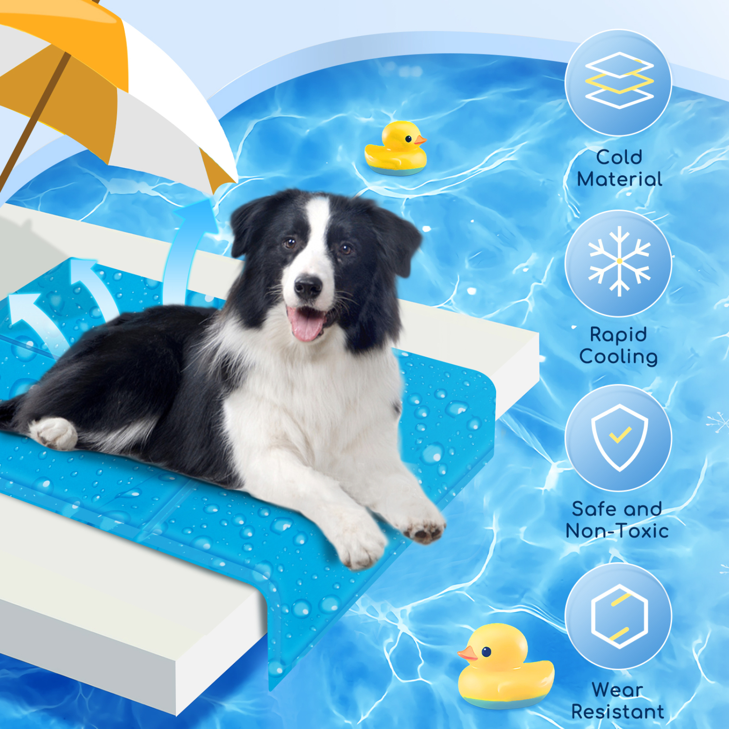 Tapete Refrescante Nobleza para Cães e Gatos, 90*50cm, Cobertor Refrescante para Cães, Cama Refrescante para Animais de Estimação de Porte Médio a Grande, Tapete de Gel Ativado por Pressão, Tamanho G