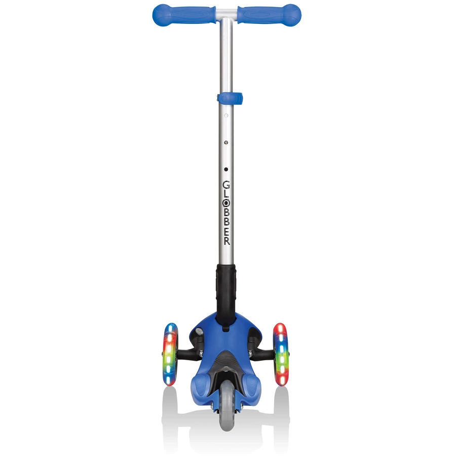 Globber Scooter Primo Foldable mit Leuchtrollen, navy-blau