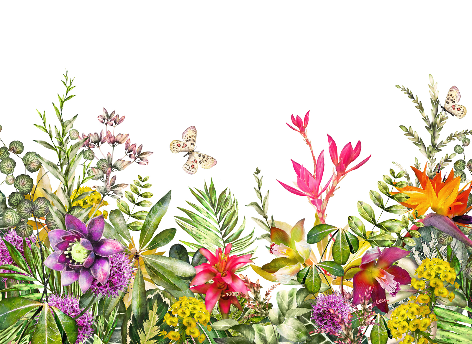 Fototapete DESIGNWALLS - bunt-weiß - Blumen - 2,55 Meter