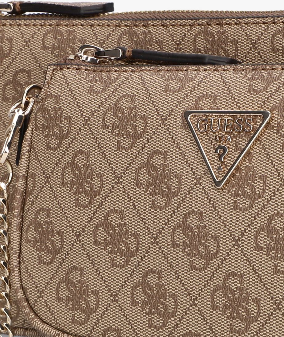 GUESS bruine guess schoudertas noelle dbl pouch