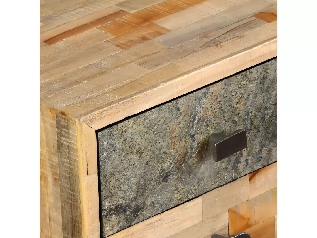 Bureau Teck de récupération massif 110 x 50 x 76 cm
