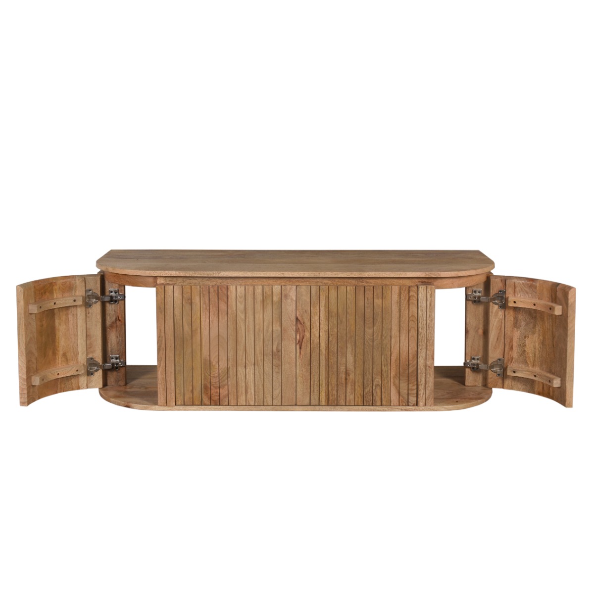 SCHADEMODEL: Livli Estrela badmeubel met ribbelfront 130cm mangohout zonder waskom