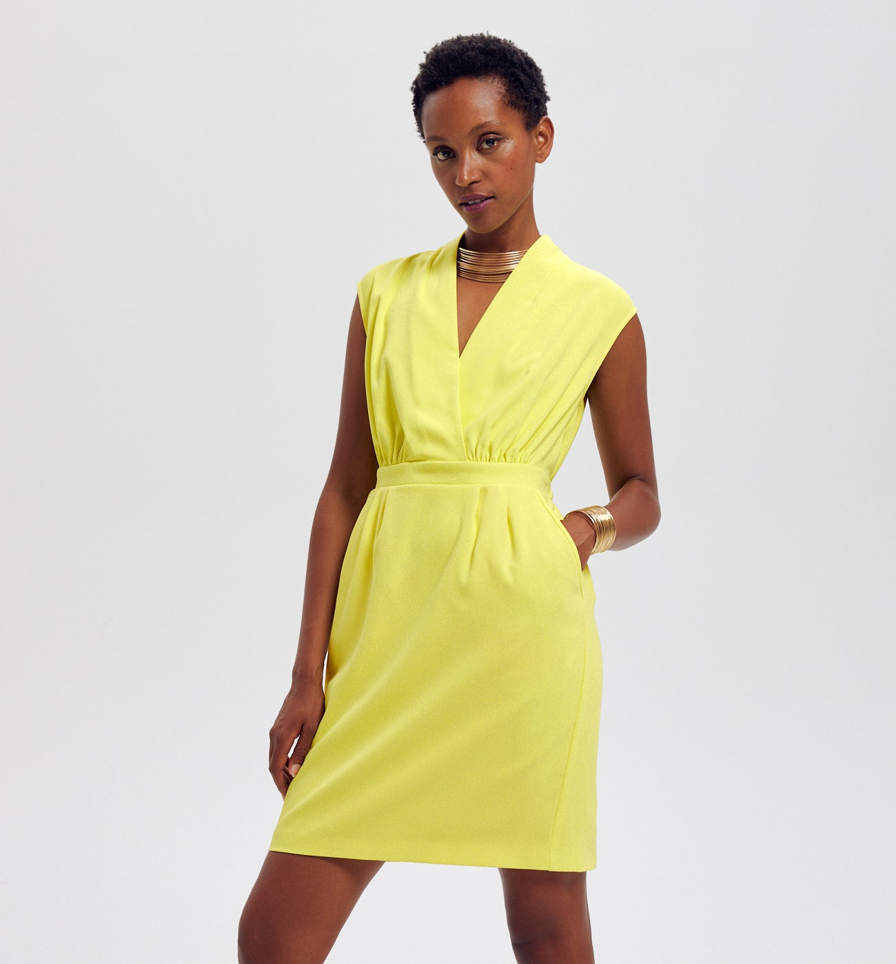 Robe courte sans manches - Vert anis