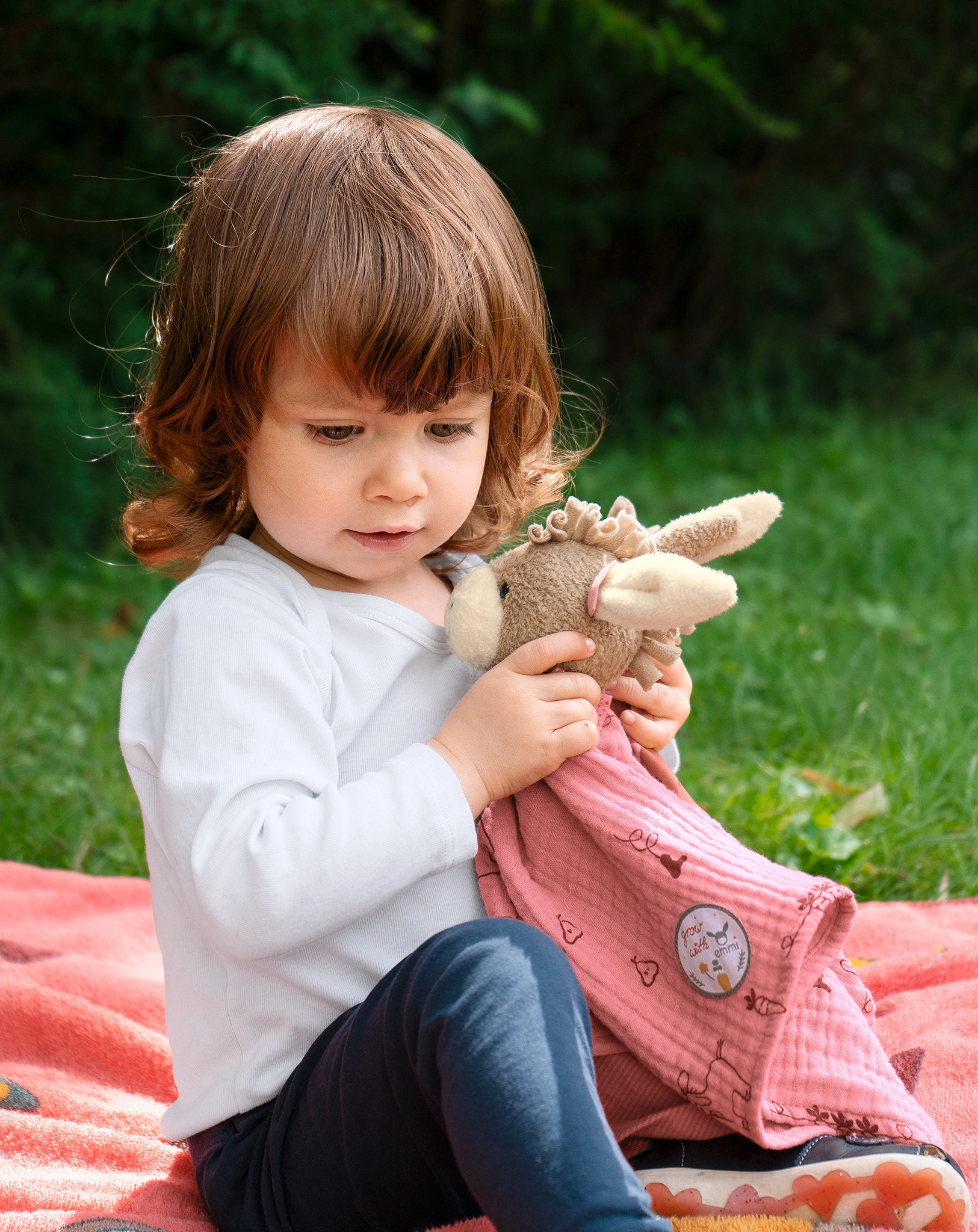Schmusetuch ESEL EMMILY (35 cm) in hellrot