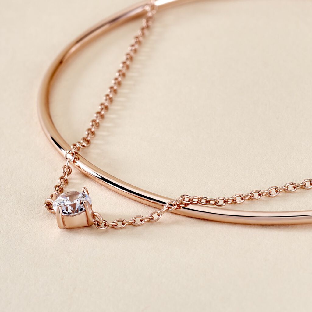 Bracelet Jonc Ruth Argent Rose Oxyde De Zirconium