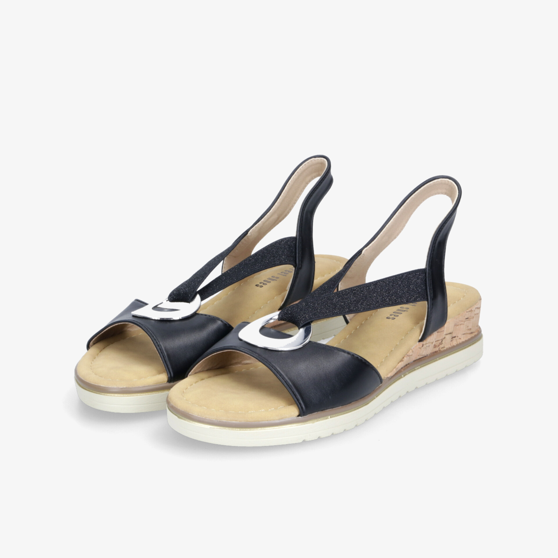 street shoes Damen Keilsandalen schwarz