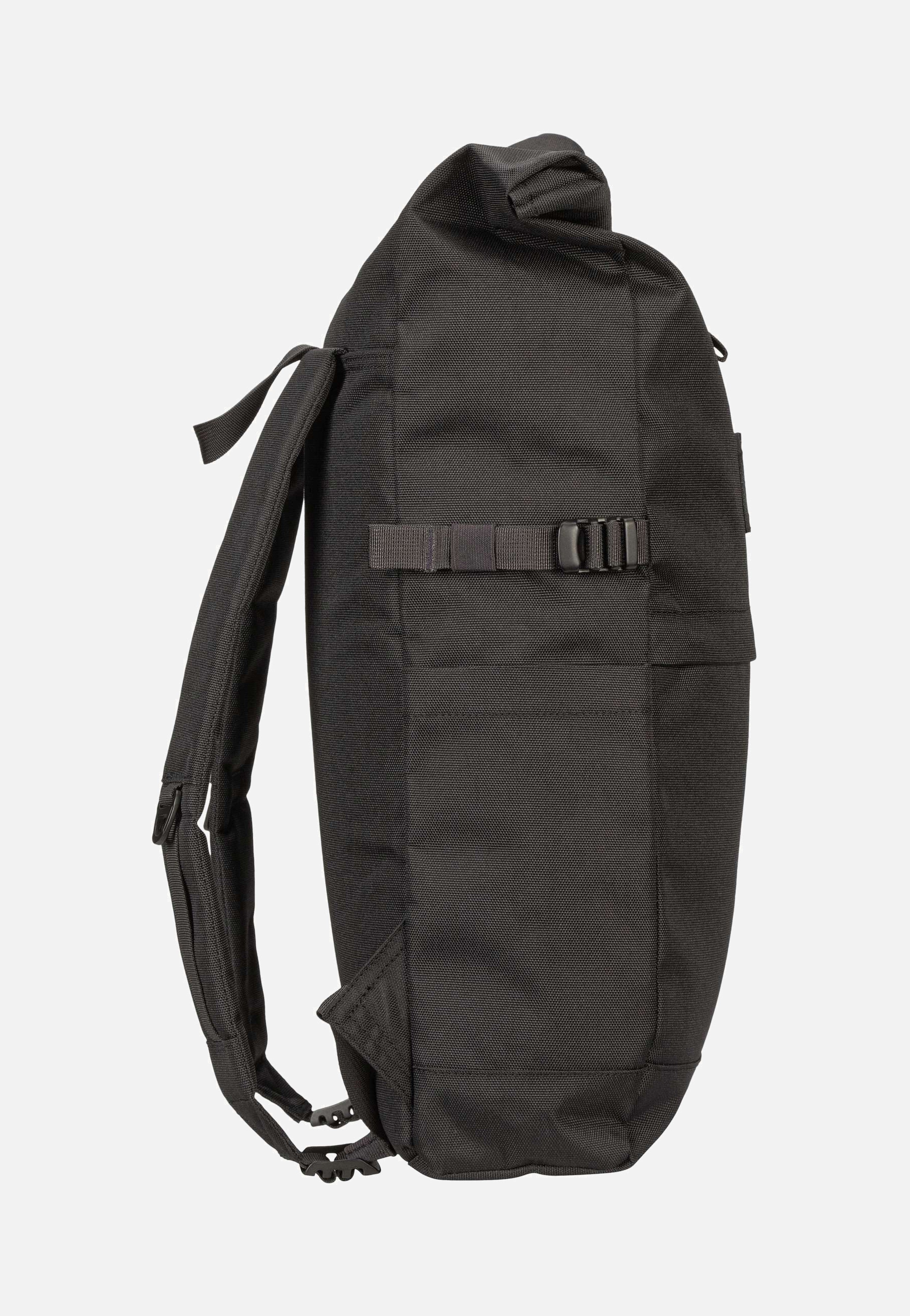 Icon BP M Black/Black Leather - Rolltop Rucksack