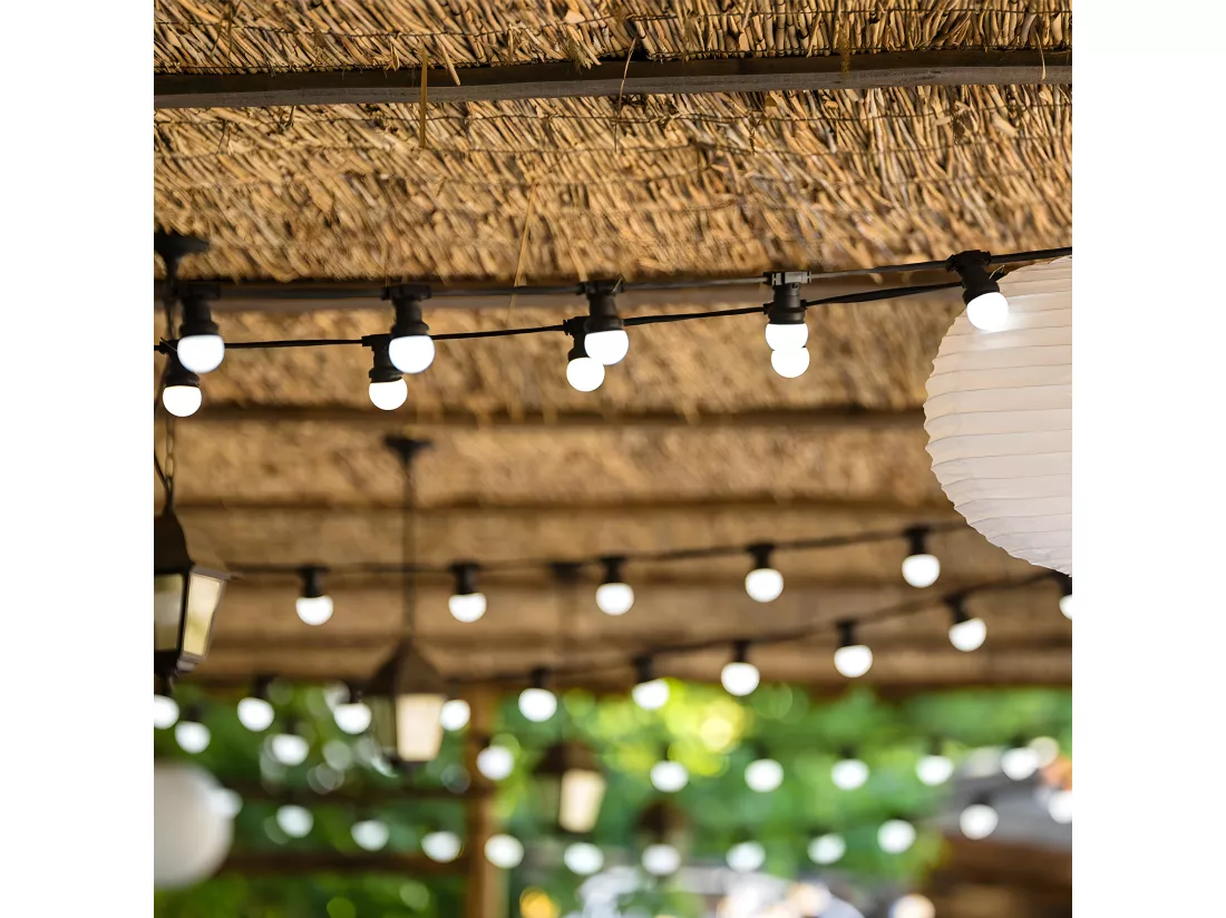 Guirlande solaire 10 globes PARTY MILKY SOLAR Blanc Plastique 5.7M