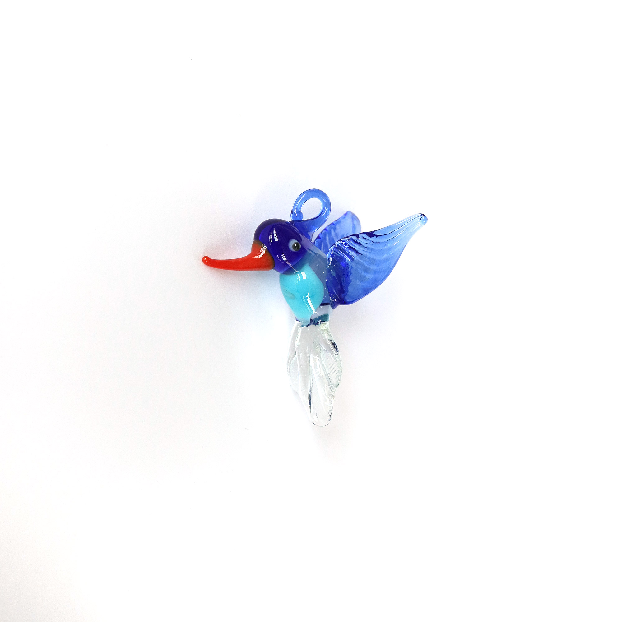 Glasfigur 'Kolibri' hängend, multicolor, H 6 cm, B 6 cm, L 3 cm von fischer's lagerhaus
