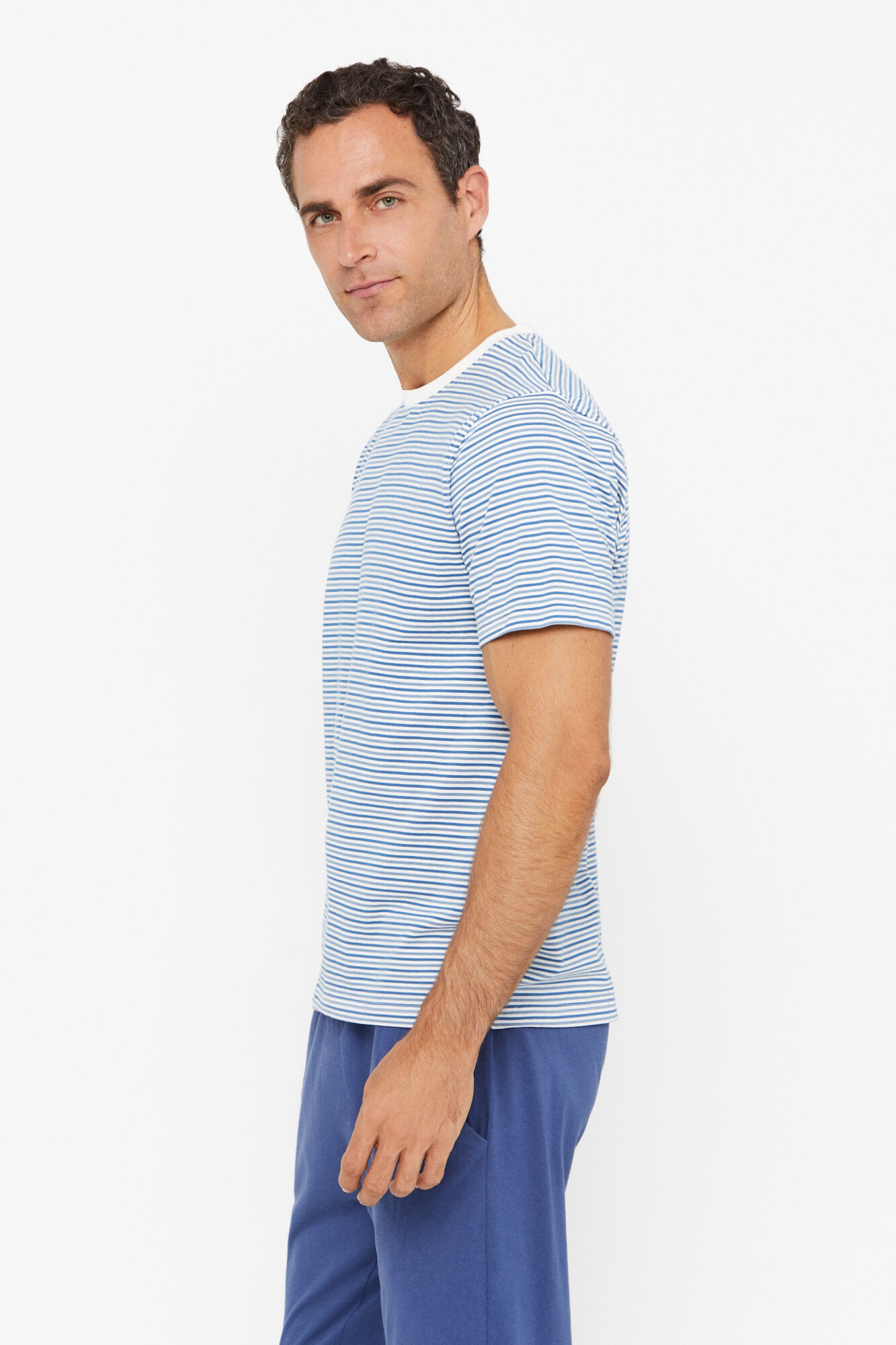 Conjunto de pijama de malha - Azul