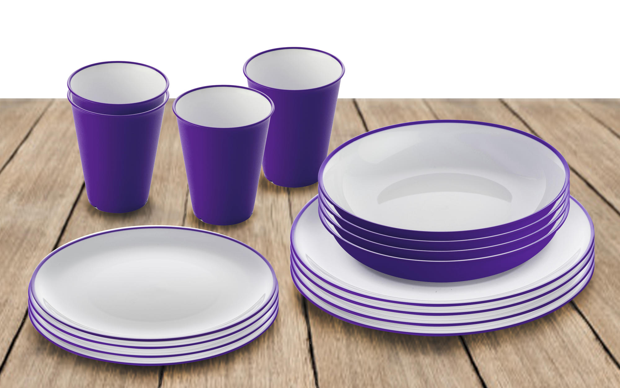 Omada Essgeschirrset mit Suppenteller 16 teilig violet