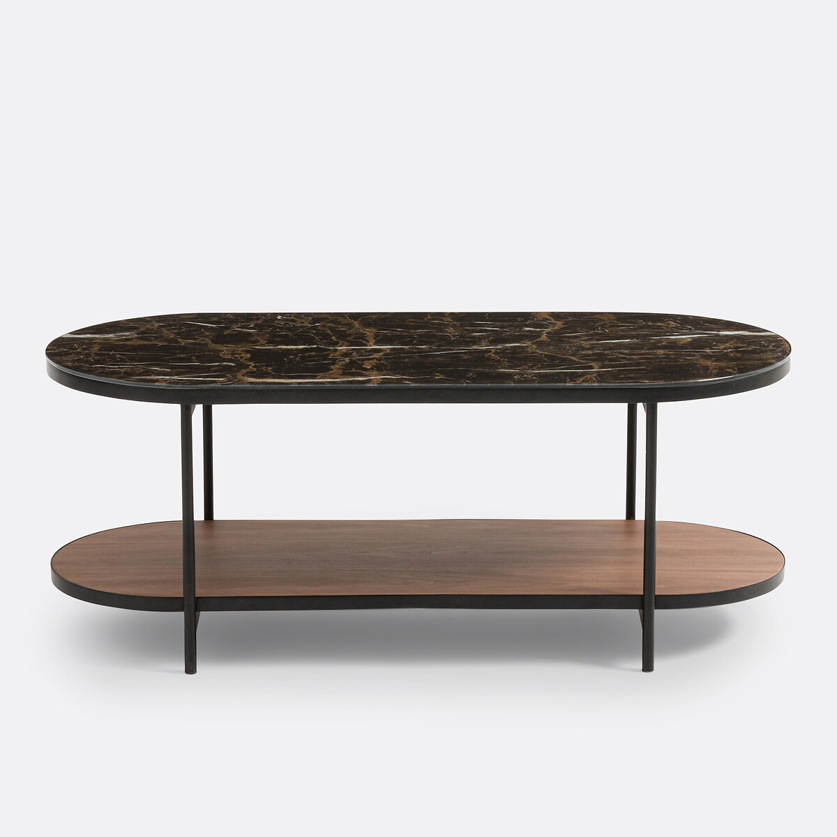 LA REDOUTE INTERIEURS<br>Mesa de centro com tampo de vidro e efeito mármore, Gil