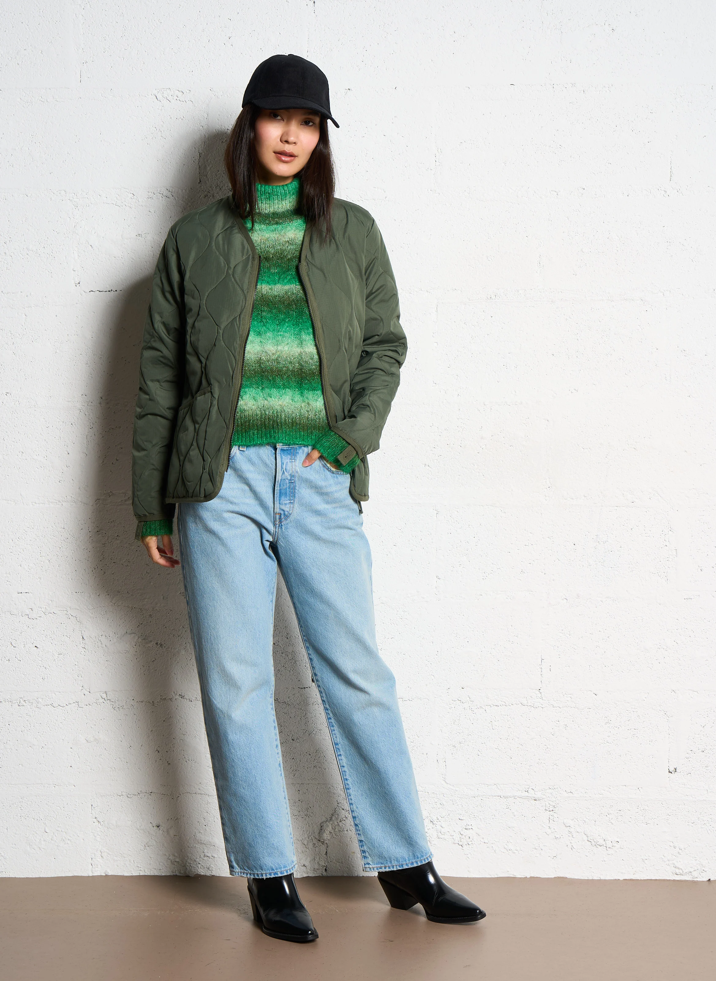 Pull droit imprimé | Vert