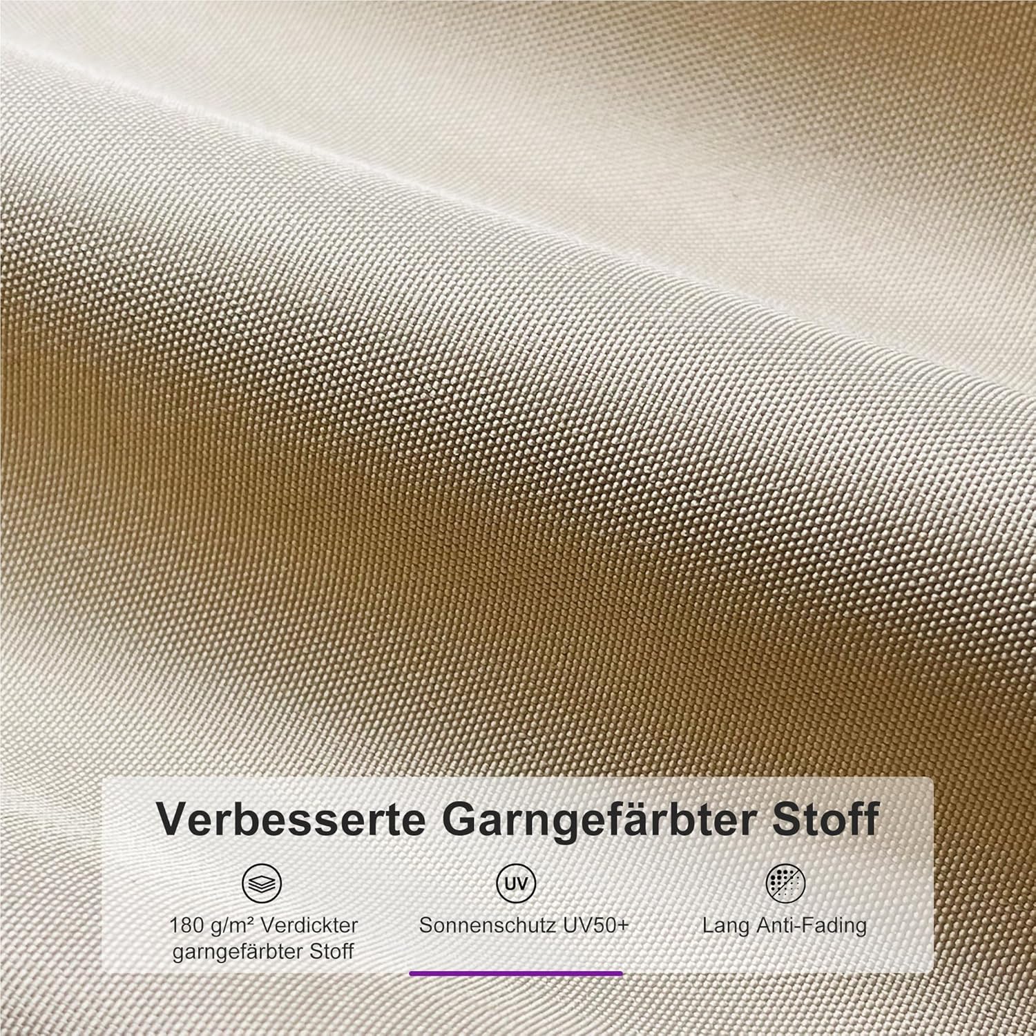 PURPLE LEAF Aluminium Pergola 3 x 3.65 m Wasserdicht Stabil Winterfest, Garten Pavillon mit Sonnenschutz Überdachung, UV-Schutz, Beige