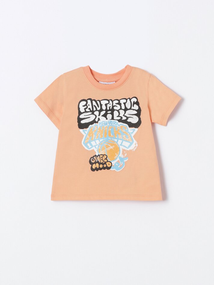 Conjunto de camisa e calção KNIKS NBA - Salmão