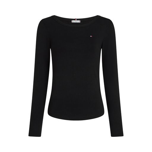 Tommy Hilfiger Slim 5x2 Rib Langærmet T-shirt, Black, XL