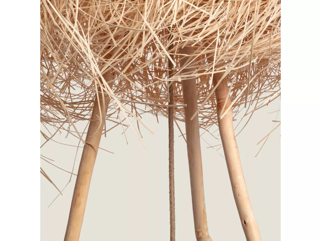 lampadaire en rotin Lasje Naturel
